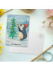Mr. & Mrs. Panda Postkarte Pinguin Weihnachtsbaum Design ohne Sp... in Weiß