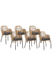 Beliani 6er-Set Gartenstuhl PRATELLO in /Beige/Grau