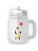 Mr. & Mrs. Panda Trinkglas Mason Jar Pinguin Luftballon ohne Spruch in Transparent