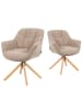 DUBI Möbel 2er-Set: Drehstuhl Mika-Nea in Beige - (B)65 x (H)81 x  (T)66 cm