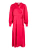 Vila Kleid mit V-Ausschnitt in Viva Magenta