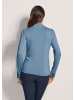 MADELEINE Elegantes Langarmshirt mit Stehkragen in rauchblau