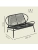 SONGMICS Gartenbank Feliks in Schwarz - (B)138.5 x (H)79 x (T)70 cm