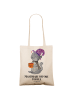 Mr. & Mrs. Panda Tote Bag Kater Kaffee mit Spruch in Creme