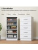 HOMCOM Kommode in Weiß 40L x 35B x 85H cm