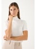 More & More figurbetonter Halbarm-Ripp-Pullover in offwhite