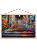 MuchoWow Poster mit Leiste Bunte Treppe  (BxH)