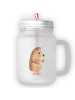 Mr. & Mrs. Panda Mason Jar Glas Igel Kuchenstück ohne Spruch in Transparent