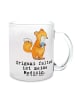 Mr. & Mrs. Panda Tasse Fuchs Origami mit Spruch in Transparent