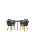 ebuy24 Gartenset Anafi (5-teilig) Schwarz 80 x 80 cm