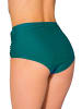 Aquarti Aquarti Damen Bikinihose mit Hoher Taille und Raffung in grün