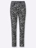 Heine Druckhose in schwarz-ecru-bedruckt