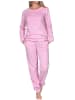 NORMANN Fleece Schlafanzug langarm Bündchen chilige optik in pink