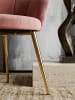 KADIMA DESIGN Esszimmerstuhl: Skandinavisches Design, Samtbezug, goldene Metallbeine in Rosa