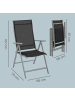 SONGMICS 2er Set: Gartenstuhl Sandy in Schwarz - (B)70 x (H)106 x (T)56 cm