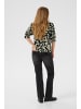 Kaffe Bluse kurzarm KAelly Regular fit in Black/Sand Leo Print