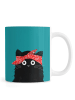 Juniqe Tasse "Cat - 2 Pac" in Rot & Schwarz