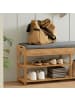 SoBuy Schuhbank mit Sitzkissen in Natur - (B)90 x (H)45 x (T)30 cm