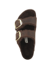 Birkenstock Sandale Arizona Big Buckle Lammfell geöltes Nubukleder normal in dunkelbraun