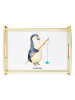 Mr. & Mrs. Panda Tablett Holz Pinguin Angler ohne Spruch in Weiß