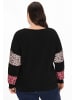 Usha Women Plus Size Sweatshirt in multicolor black