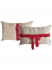 Beliani 2er-Set Dekokissen BELLE in Beige/Rot