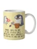 Mr. & Mrs. Panda Becher Pinguin Opa Blumen pflanzen mit Spruch in Gelb Pastell