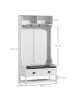 HOMCOM Garderobenständer-89L x 42B x 172H cm-Weiß