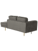 Beliani 3-tlg Chaiselongue MIRAMAS in Grau/Gold linksseitig