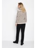 Kaffe Strickpullover KAlizzy Regular fit in Offwhite / Black stripe