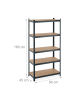 relaxdays Schwerlastregal in Anthrazit- (B)90 x (H)180 x (T)45 cm