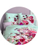 JACK 2 tlg. Mako Satin Bettwäsche 155x220cm Mint Romance in Mint/ Pink