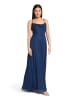 Vera Mont Abendkleid mit Wasserfallausschnitt in Dunkelblau/Grau
