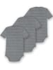 Normani Outdoor Sports 3er Set Baby Merino Body Kurzarm Tauranga in Grau gestreift