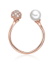 Lulu & Jane Perlen-Ring Messing Zirkonia Muschelkernperle in roségold