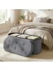 SONGMICS Sitzhocker Minota in Grau - (B)110 x (H)38 x (T)38 cm