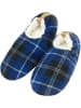 normani Herren-Slipper Hausschuhe Karo in Blau