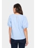 SAINT TROPEZ Kurzarm-Bluse JosefiaSZ Gerade Passform in Airy Blue Ice Stripe