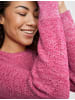 TAIFUN Pullover Langarm Rundhals in Luminous Pink gemustert