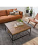 home24 home24 Couchtisch 45 cm (1er Set) - Pinie Dunkel - Altholz Pinie & Metall - 90.0 x 45.0 x 90.0 cm in Pinie Dunkel