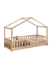 58 aufm Kessel HAUSBETT Kapua 90x200 mit Rausfallschutz Kiefer Massivholz Natur