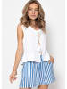 SASSYCLASSY Musselin Top mit Schleifenverschluss in Weiß
