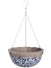 Esschert Design 2er-Set: Blumentopf in Blau | weiß