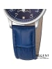 Regent Armbanduhr-Analog blau mittel (ca. 31,5mm) Regent Lederarmband