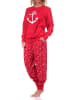 NORMANN Schlafanzug Pyjama Bündchen Anker - 69335 in rot