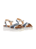 Divine Factory Sandalen mit Keilabsatz und Riemchen Blau