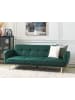 Beliani 3-Sitzer Sofa FLORLI in Grün/Heller Holzfarbton - (W) 214 x (H) 82 x (L) 85 cm