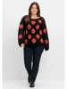 sheego by Joe Browns Häkelpullover in schwarz gemustert