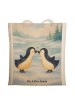 Mr. & Mrs. Panda Shopping Tasche Pinguin Liebe Design ohne Spruch in Weiß