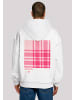 F4NT4STIC Ultra Heavy Hoodie Karo Pink in weiß